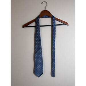 Antonia mens tie 100% silk blue with white and black flowers